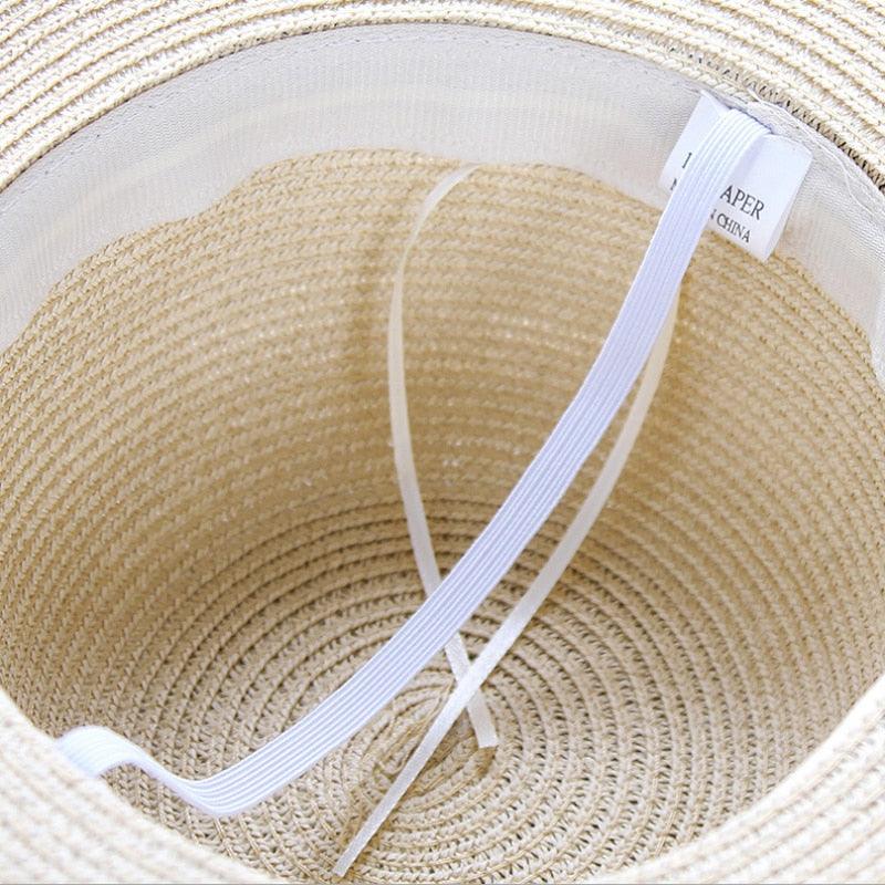 Classic Design Wide Elegant Hat New Simple Foldable Wide Floppy Girls Straw Hat Sun Hat Beach Women Summer Hat UV Protect Travel Cap Lady Cap Female Outdoor Summer Hat Stevvex
