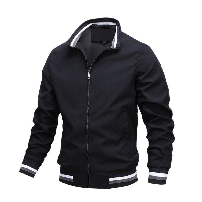 Classic Fashion Men’s Windbreaker Jackets Casual Jacket Men Outdoor Sports Spring Autumn Solid Color Jacket Stylish Jackets Men Jacket Lightweight Casual Slim Fit Jacket Stevvex