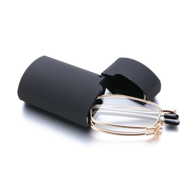 Classic Fashionable Folding Reading Glasses With Case  For Men Women Telescopic Rotation Eyeglasses Includes Glasses Case Blue Light Blocking Reading Glasses Folding Reading Glasses, Small Folding Readers for Men Women Stevvex