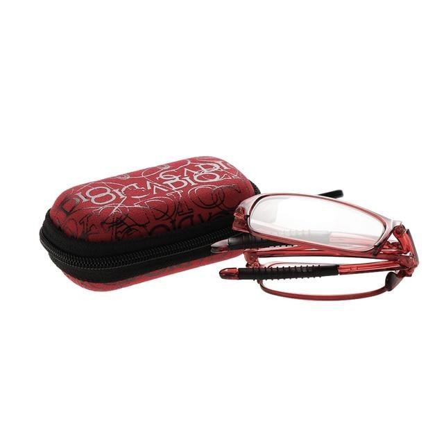 Classic Fashionable Folding Reading Glasses With Case  For Men Women Telescopic Rotation Eyeglasses Includes Glasses Case Blue Light Blocking Reading Glasses Folding Reading Glasses, Small Folding Readers for Men Women Stevvex