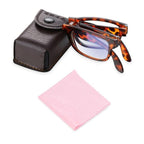 Classic Fashionable Folding Reading Glasses With Case  For Men Women Telescopic Rotation Eyeglasses Includes Glasses Case Blue Light Blocking Reading Glasses Folding Reading Glasses, Small Folding Readers for Men Women Stevvex