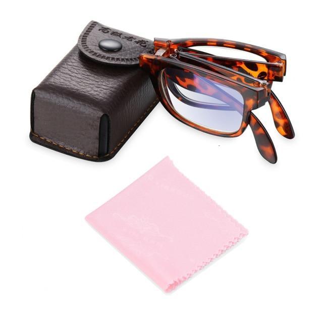 Classic Fashionable Folding Reading Glasses With Case  For Men Women Telescopic Rotation Eyeglasses Includes Glasses Case Blue Light Blocking Reading Glasses Folding Reading Glasses, Small Folding Readers for Men Women Stevvex
