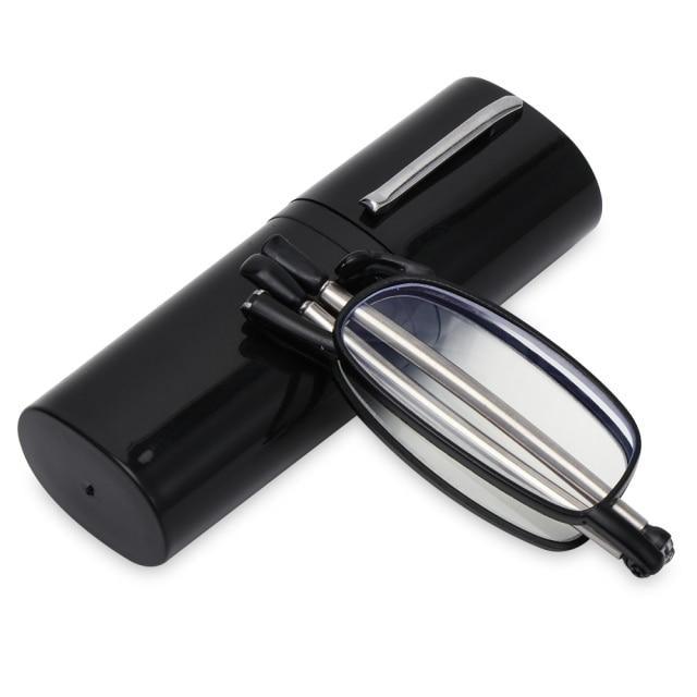 Classic Fashionable Folding Reading Glasses With Case  For Men Women Telescopic Rotation Eyeglasses Includes Glasses Case Blue Light Blocking Reading Glasses Folding Reading Glasses, Small Folding Readers for Men Women Stevvex