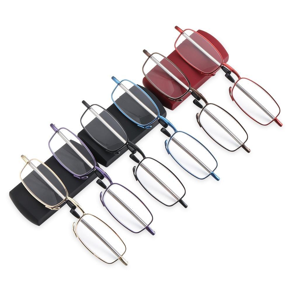 Classic Fashionable Folding Reading Glasses With Case  For Men Women Telescopic Rotation Eyeglasses Includes Glasses Case Blue Light Blocking Reading Glasses Folding Reading Glasses, Small Folding Readers for Men Women Stevvex