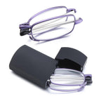 Classic Fashionable Folding Reading Glasses With Case  For Men Women Telescopic Rotation Eyeglasses Includes Glasses Case Blue Light Blocking Reading Glasses Folding Reading Glasses, Small Folding Readers for Men Women Stevvex