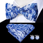 Classic Green Bow Ties Men Silk Butterfly Tie  With Pocket Square And Cufflinks Set For Men Elegant Design Wedding Party Bowties Solid Color Gentleman Bow Tie And Pocket Square Cufflink Set Stevvex