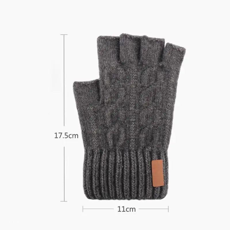Classic Knitted Fingerless Winter  Unisex Outdoor Gloves For Men Women Retro Soft Unisex Stretch Elastic Warm Half Finger Cycling Gloves Stevvex