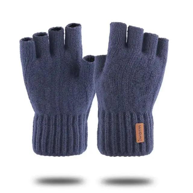 Classic Knitted Fingerless Winter  Unisex Outdoor Gloves For Men Women Retro Soft Unisex Stretch Elastic Warm Half Finger Cycling Gloves Stevvex
