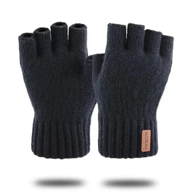Classic Knitted Fingerless Winter  Unisex Outdoor Gloves For Men Women Retro Soft Unisex Stretch Elastic Warm Half Finger Cycling Gloves Stevvex