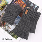 Classic Knitted Fingerless Winter  Unisex Outdoor Gloves For Men Women Retro Soft Unisex Stretch Elastic Warm Half Finger Cycling Gloves Stevvex