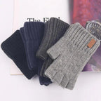 Classic Knitted Fingerless Winter  Unisex Outdoor Gloves For Men Women Retro Soft Unisex Stretch Elastic Warm Half Finger Cycling Gloves Stevvex