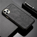 Classic Leather Case Compatible with iPhone Slim Leather Protective Case Midnight Green Luxury Genuine Leather Cover For iPhone 14 Pro 13 12 11 Pro Max X XS XR 7 8 Plus Case Vintage Leather Business Men Iphone Case Stevvex
