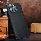 Classic Leather Case Compatible with iPhone Slim Leather Protective Case Midnight Green Luxury Genuine Leather Cover For iPhone 14 Pro 13 12 11 Pro Max X XS XR 7 8 Plus Case Vintage Leather Business Men Iphone Case Stevvex