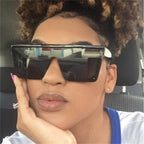Classic Male Big Black Sunglasses For Men & Women New Fashionable Design New Mirror Pink Square  Oversize Square Sunglasses for Women Men Stevvex