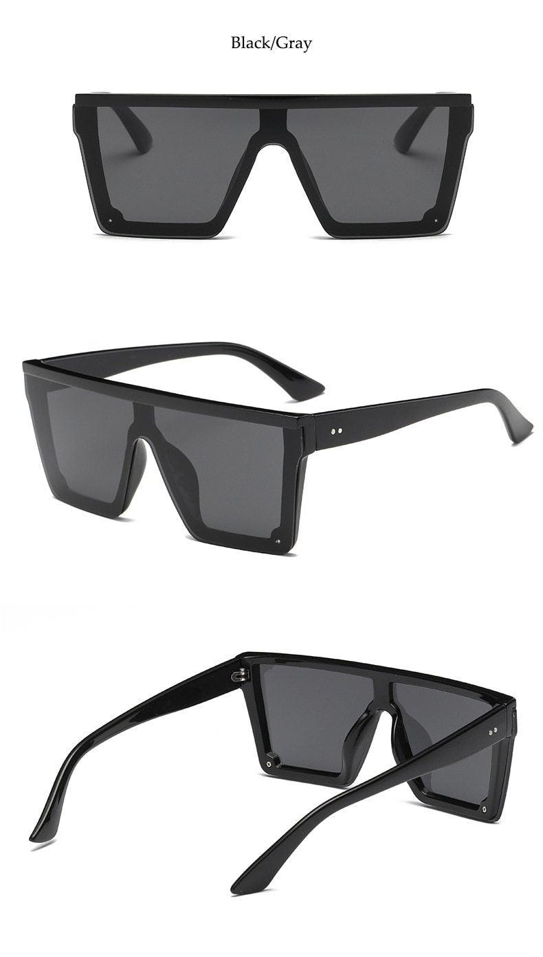 Classic Male Big Black Sunglasses For Men & Women New Fashionable Design New Mirror Pink Square  Oversize Square Sunglasses for Women Men Stevvex