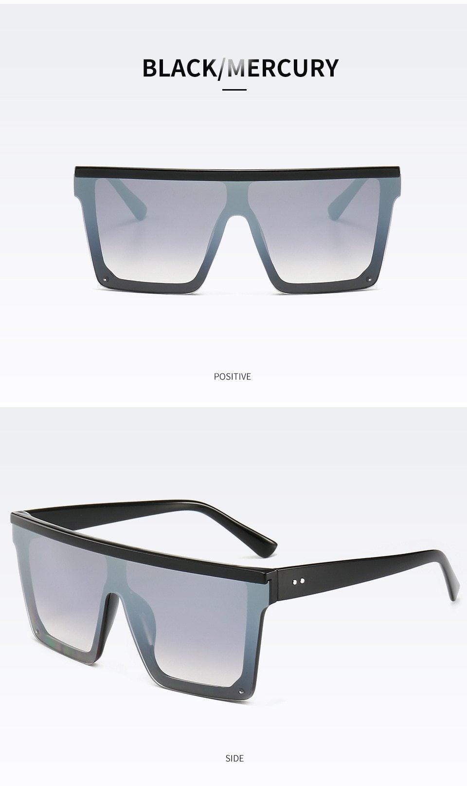Classic Male Big Black Sunglasses For Men & Women New Fashionable Design New Mirror Pink Square  Oversize Square Sunglasses for Women Men Stevvex