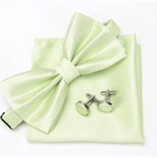 Classic Men Bowtie  Cufflinks Set Casual Men's Fashionable Style Solid Color Bowties Elegant Accessories Stevvex