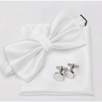 Classic Men Bowtie  Cufflinks Set Casual Men's Fashionable Style Solid Color Bowties Elegant Accessories Stevvex