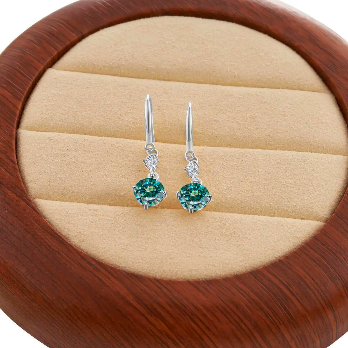 Moissanite Earrings 925 Sterling Silver White Gold Plated Hypoallergenic Studs BandsCo Straps