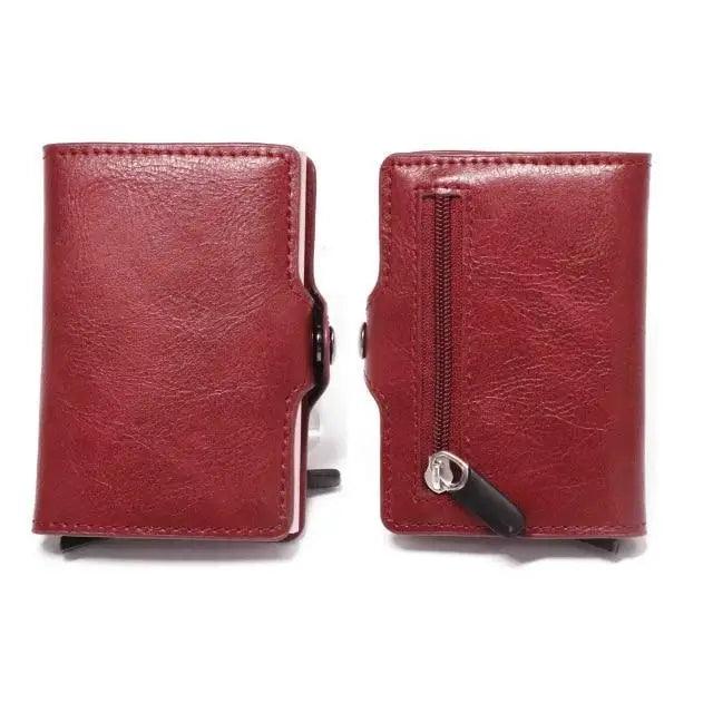 Classic Multifunction Automatic Aluminum Alloy Leather Credit Card Holder Retro New Pop-Up Card Ejector Business Wallets For Men Stevvex