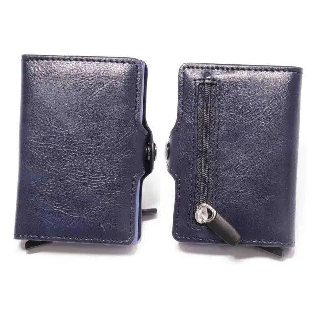 Classic Multifunction Automatic Aluminum Alloy Leather Credit Card Holder Retro New Pop-Up Card Ejector Business Wallets For Men Stevvex