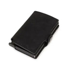 Classic Multifunction Automatic Aluminum Alloy Leather Credit Card Holder Retro New Pop-Up Card Ejector Business Wallets For Men Stevvex