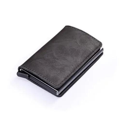 Classic Multifunction Automatic Aluminum Alloy Leather Credit Card Holder Retro New Pop-Up Card Ejector Business Wallets For Men Stevvex