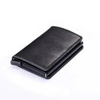 Classic Multifunction Automatic Aluminum Alloy Leather Credit Card Holder Retro New Pop-Up Card Ejector Business Wallets For Men Stevvex