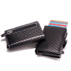 Classic Multifunction Automatic Aluminum Alloy Leather Credit Card Holder Retro New Pop-Up Card Ejector Business Wallets For Men Stevvex
