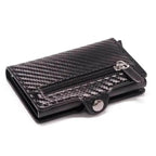 Classic Multifunction Automatic Aluminum Alloy Leather Credit Card Holder Retro New Pop-Up Card Ejector Business Wallets For Men Stevvex