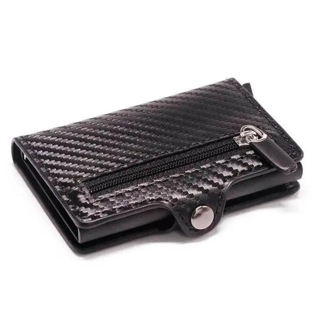 Classic Multifunction Automatic Aluminum Alloy Leather Credit Card Holder Retro New Pop-Up Card Ejector Business Wallets For Men Stevvex