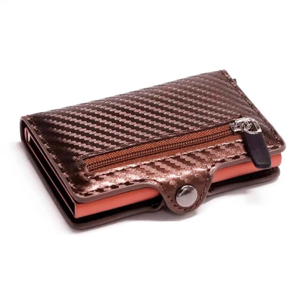 Classic Multifunction Automatic Aluminum Alloy Leather Credit Card Holder Retro New Pop-Up Card Ejector Business Wallets For Men Stevvex