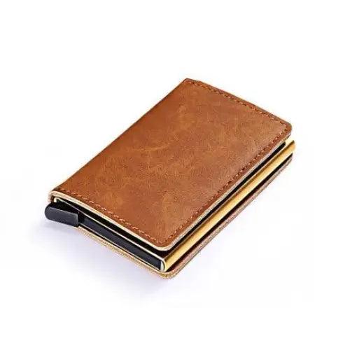 Classic Multifunction Automatic Aluminum Alloy Leather Credit Card Holder Retro New Pop-Up Card Ejector Business Wallets For Men Stevvex