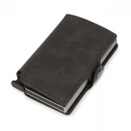Classic Multifunction Automatic Aluminum Alloy Leather Credit Card Holder Retro New Pop-Up Card Ejector Business Wallets For Men Stevvex