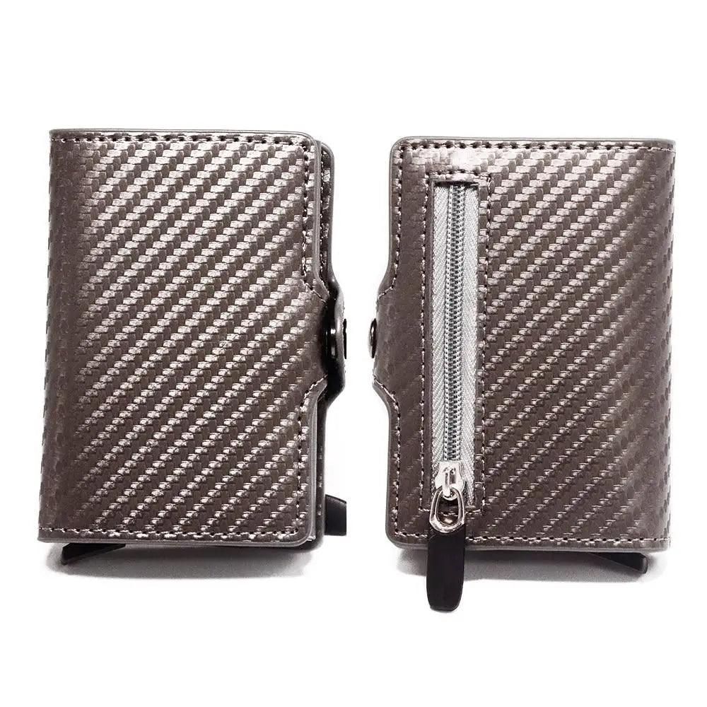 Classic Multifunction Automatic Aluminum Alloy Leather Credit Card Holder Retro New Pop-Up Card Ejector Business Wallets For Men Stevvex