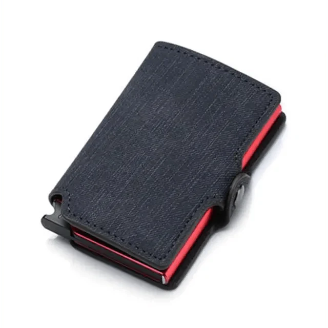 Classic Multifunction Automatic Aluminum Alloy Leather Credit Card Holder Retro New Pop-Up Card Ejector Business Wallets For Men Stevvex