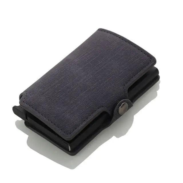 Classic Multifunction Automatic Aluminum Alloy Leather Credit Card Holder Retro New Pop-Up Card Ejector Business Wallets For Men Stevvex