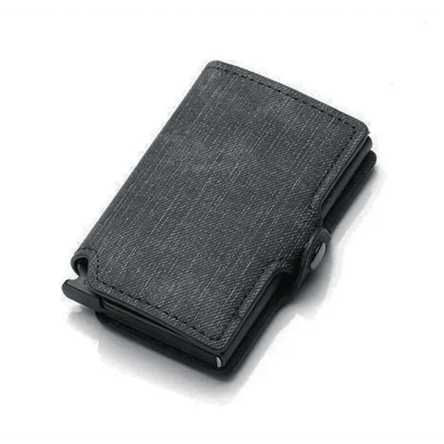 Classic Multifunction Automatic Aluminum Alloy Leather Credit Card Holder Retro New Pop-Up Card Ejector Business Wallets For Men Stevvex