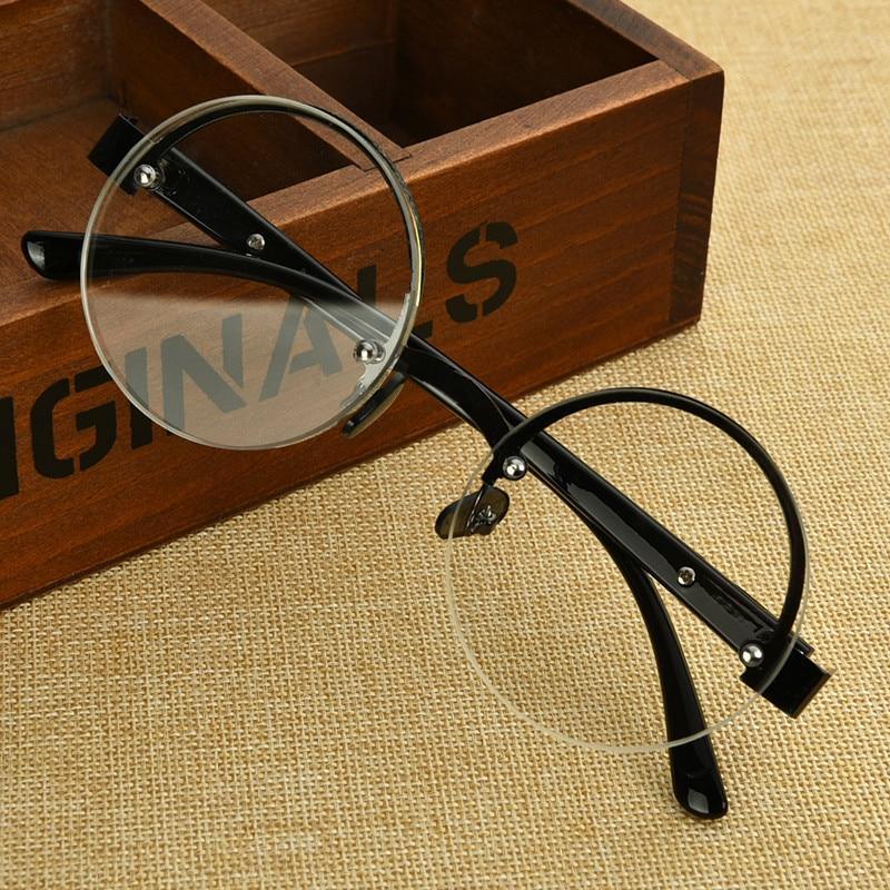 Classic Natural Crystal Glass Stone Reading Glasses Male High Definition Anti Fatigue Round Brown Reading Glasses Female Lightweight Thin Steel Frame With Compact Case For Daily Use Stevvex