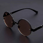 Classic Natural Crystal Glass Stone Reading Glasses Male High Definition Anti Fatigue Round Brown Reading Glasses Female Lightweight Thin Steel Frame With Compact Case For Daily Use Stevvex