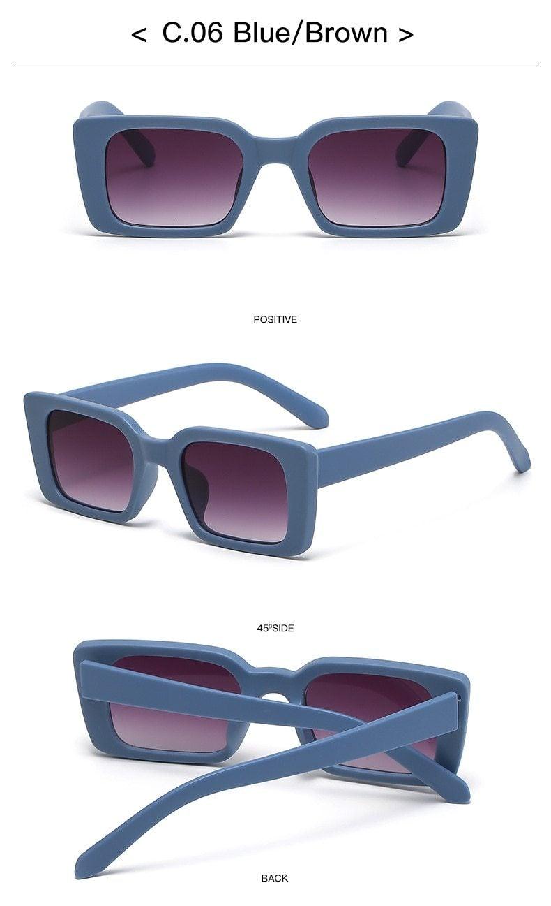 Classic New Rectangle Shape Sunglasses For Women Rectangle Sunglasses for Women 90’s Vintage Shades Square Thick Frame Glasses Luxury Design New Small Square  Eyewear Decent Shades Stevvex