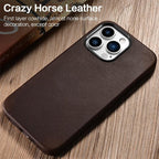 Classic Simple Brown Black Shockproof Drop Proof Phone Case Protective Genuine Leather Case for iPhone 13 Pro Max Business Case for iPhone 13 Mini Classic Magnetic Charging Phone Back Cover