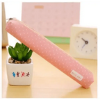Classic Simple Candy Color Slim Canvas Pencil Pouch Pencil Bag For School Office Dot Printed Students Pencil Case Stevvex