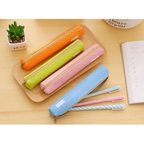 Classic Simple Candy Color Slim Canvas Pencil Pouch Pencil Bag For School Office Dot Printed Students Pencil Case Stevvex