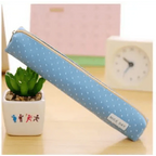 Classic Simple Candy Color Slim Canvas Pencil Pouch Pencil Bag For School Office Dot Printed Students Pencil Case Stevvex