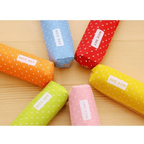 Classic Simple Candy Color Slim Canvas Pencil Pouch Pencil Bag For School Office Dot Printed Students Pencil Case Stevvex