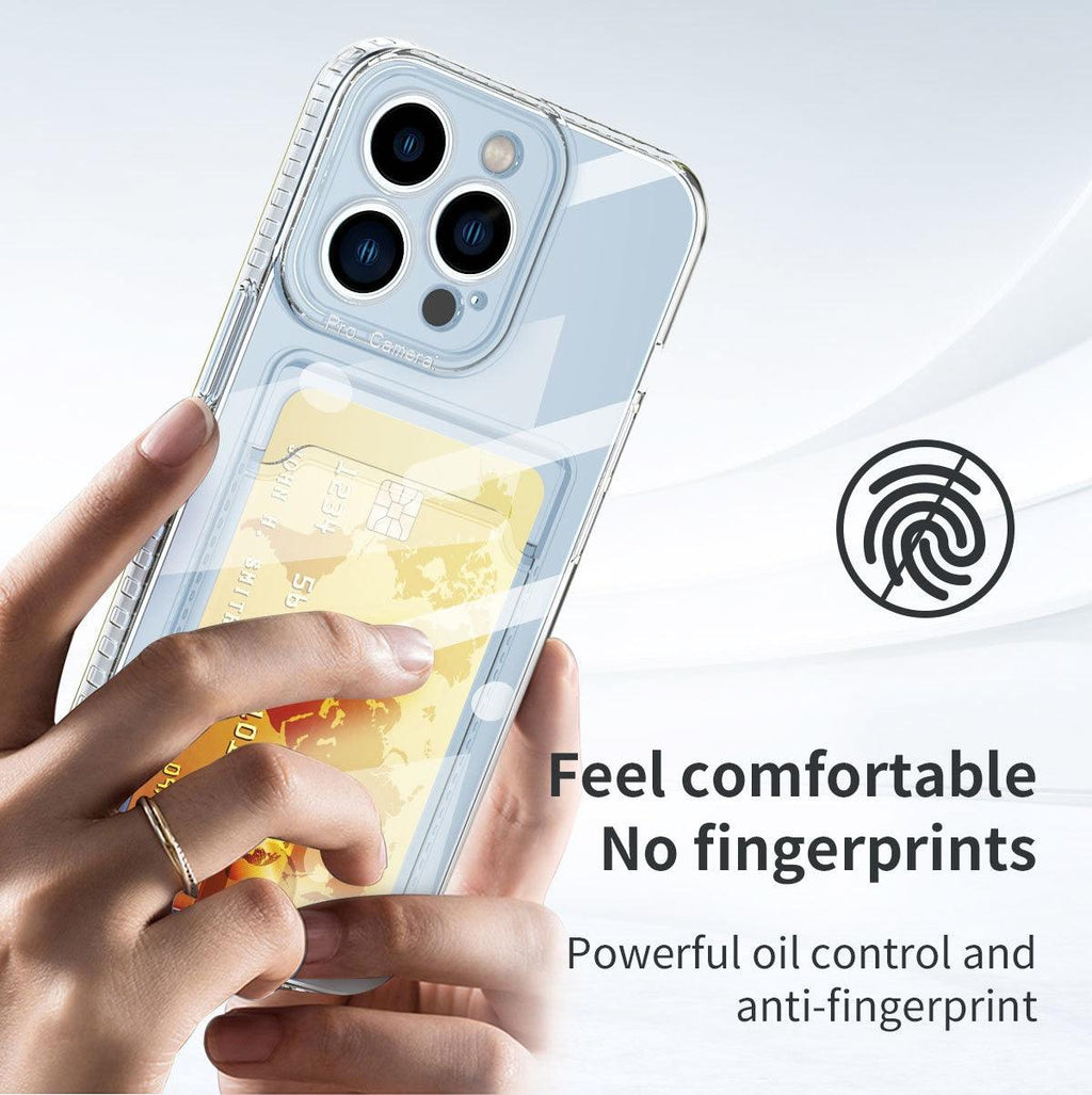 Classic Transparent Soft Thin Clear Wallet Case For iPhone 14 13 12 11 Pro Max 6 6S 7 8 Plus SE X XR XS Transparent Card Slot Pocket Simple Clear Shockproof Protective Slim iPhone Case Stevvex