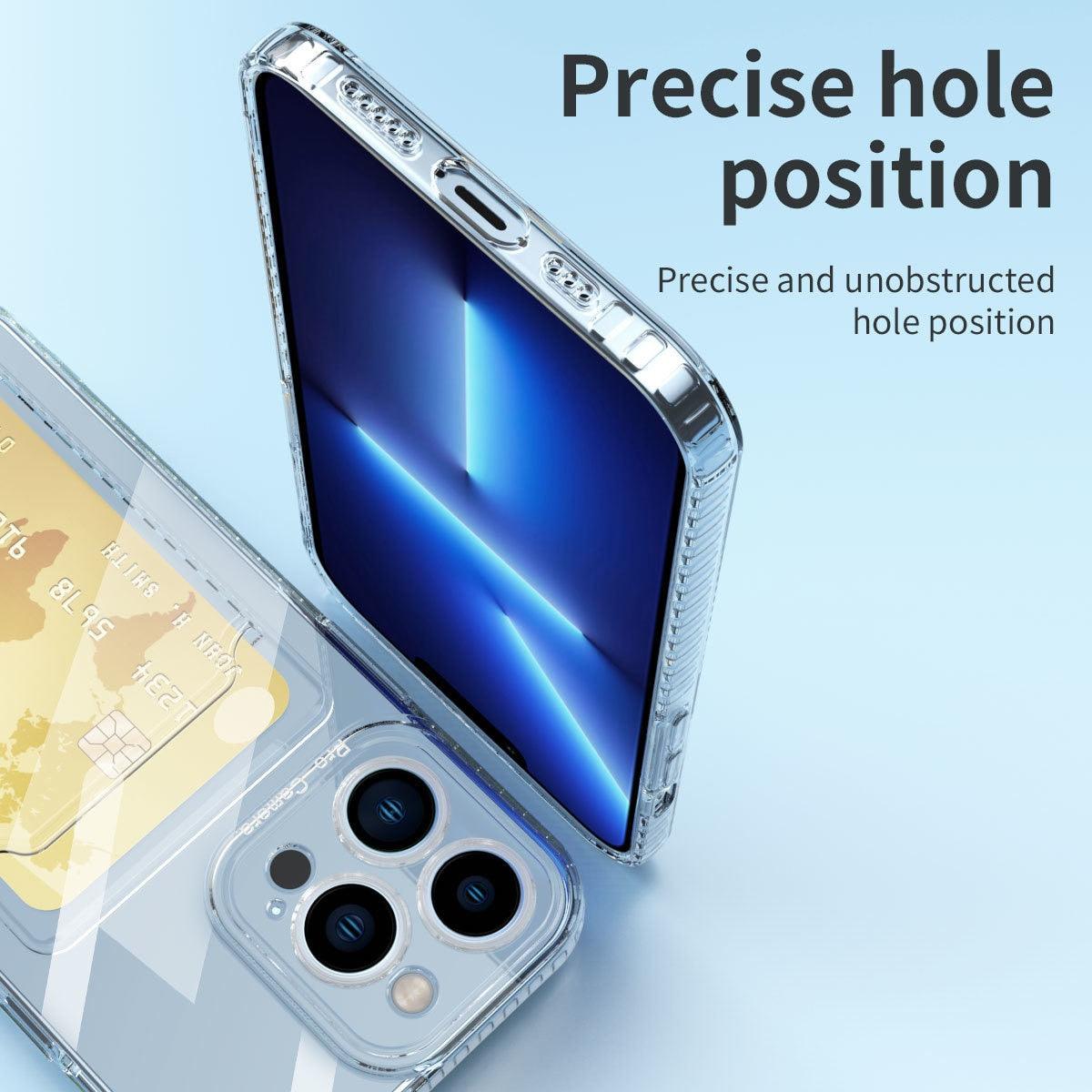 Classic Transparent Soft Thin Clear Wallet Case For iPhone 14 13 12 11 Pro Max 6 6S 7 8 Plus SE X XR XS Transparent Card Slot Pocket Simple Clear Shockproof Protective Slim iPhone Case Stevvex