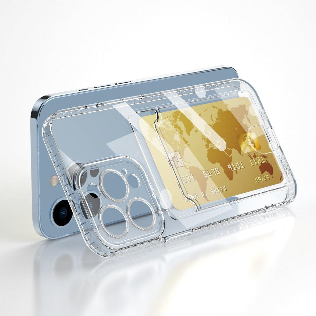 Classic Transparent Soft Thin Clear Wallet Case For iPhone 14 13 12 11 Pro Max 6 6S 7 8 Plus SE X XR XS Transparent Card Slot Pocket Simple Clear Shockproof Protective Slim iPhone Case Stevvex