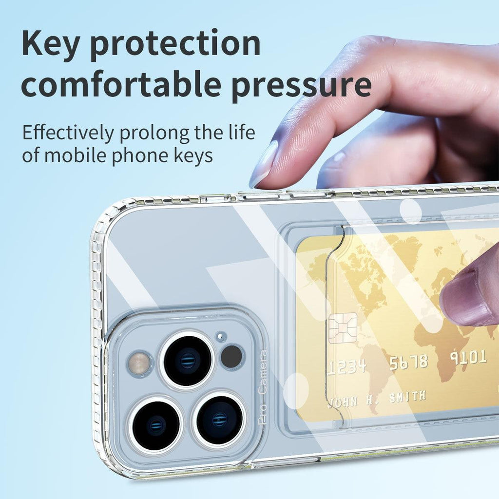 Classic Transparent Soft Thin Clear Wallet Case For iPhone 14 13 12 11 Pro Max 6 6S 7 8 Plus SE X XR XS Transparent Card Slot Pocket Simple Clear Shockproof Protective Slim iPhone Case Stevvex
